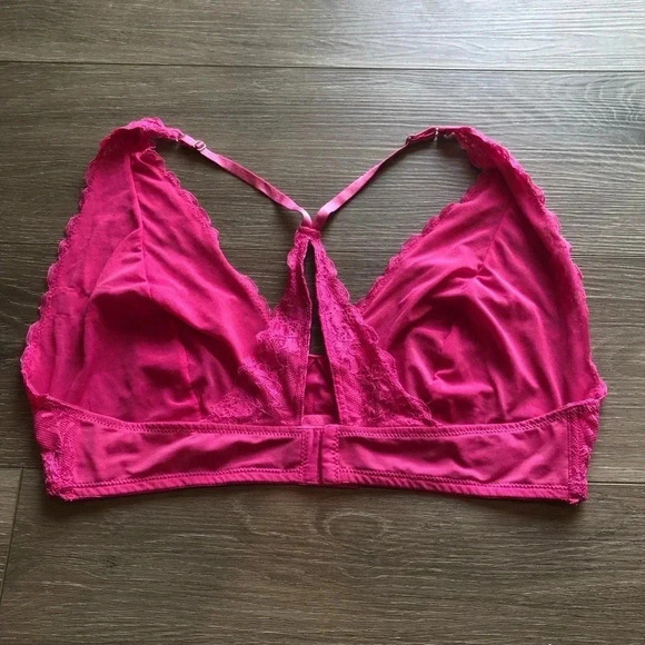 Fox And Royal Plus Size Bralette Wireless Hot Pink Bra Size Large/ 20 - Picture 6 of 11